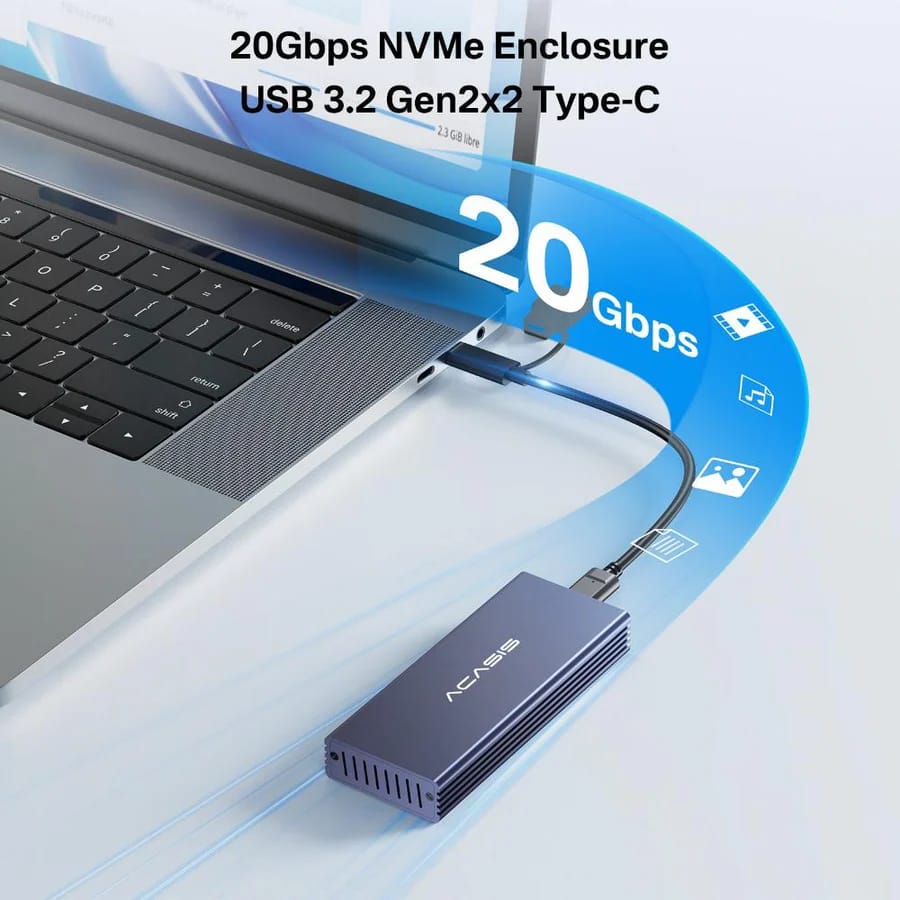 ACASIS USB C 3.2 SSD Enclosure for Apple Flash SSDs 12+16 PIN MacBook Air/Pro, Mac Pro, iMac & Mac mini from 2013 to 2017 Portable Storage Enclosure