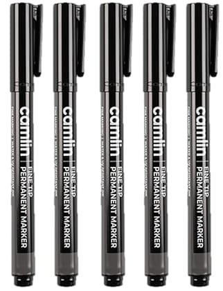 Camlin Fine Tip Permanent Marker, Black, Pack of 6 Camlin Permanent Marker, Fine Tip, Black, 6 Count* Camlin Fine Tip Permanent Marker, Black (Pack of 6)