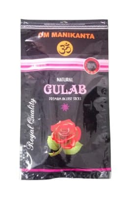 OM MANIKANTA AGARBATTI-Om Manikanta Natural Rose Incense Sticks - 100% Natural Premium Quality