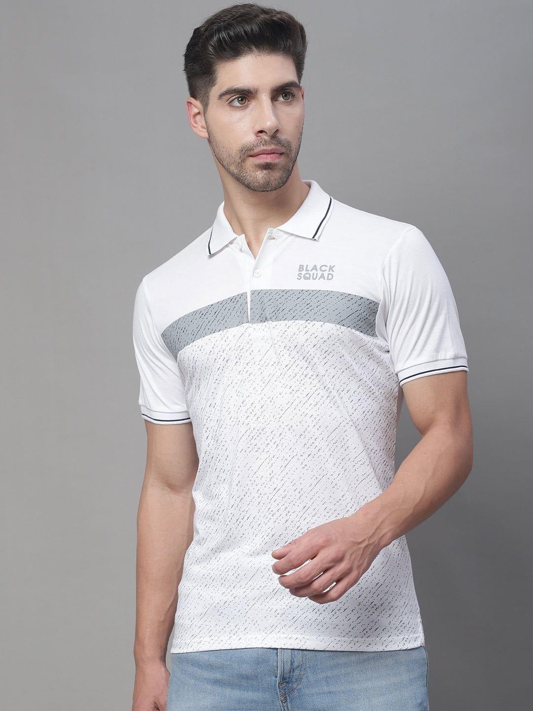 Rodamo Abstract Printed Polo Collar Cotton Slim Fit T-shirt