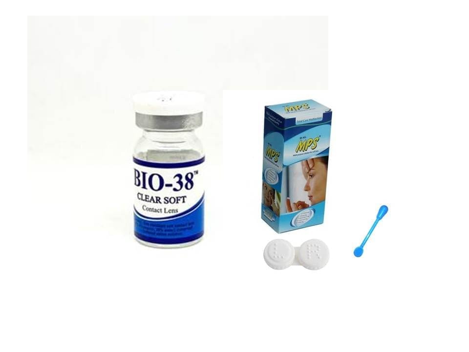MD Bio 38 Clear Soft Lens, Yearly Power Contact Lens(Pack of 1 Lens with Solution Kit) (-9.50)