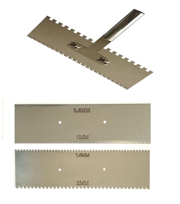 MD Style Square Notch Metal Trowel Fix Thickness for Flexible Resin Spreader Set, Reusable Trowel Scrapers for Epoxy, Fillers, Putty,Spackling Paste