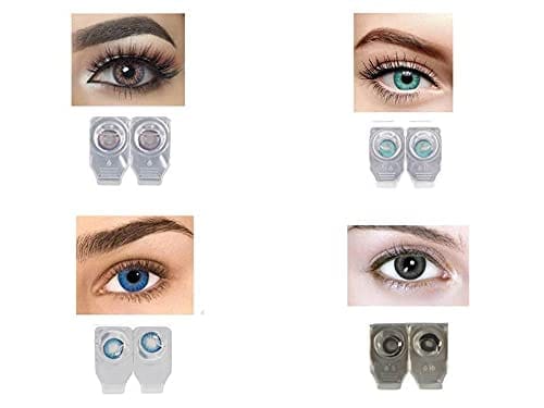 AMETHYST,AQUA,AQUA BLUE AND BLACK MD SPARKLE 4 PAIR MONTHLY COLOR CONTACT LENS WITH CASE AND 60ML SOLUTION (PACK OF 4 PAIR)