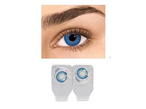 AQUA BLUE MD SPARKLE MONTHLY COLOR CONTACT LENS WITH CASE,LENS HOLDER AND 120ML SOLUTION (PACK OF 1 PAIR)