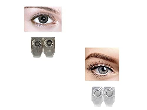 BLACK AND DARK GRAY MD SPARKLE 2 PAIR MONTHLY COLOR CONTACT LENS WITH CASE, LENS HOLDER AND 60 ML SOLUTION (PACK OF 2 PAIR)