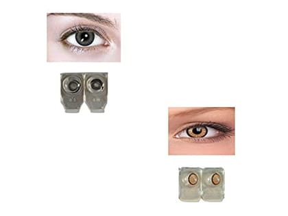 BLACK AND DARK HONEY MD SPARKLE 2 PAIR MONTHLY COLOR CONTACT LENS WITH CASE, LENS HOLDER AND 60 ML SOLUTION (PACK OF 2 PAIR)