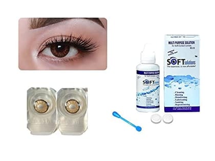 Brown and Dark Brown MD Sparkle 2 Pairs of Monthly Color Contact Lens With Case, Lens Holder and 60 ML Solution Brown and Dark Brown MD Sparkle 2 Pairs of Monthly Color Contact Lens With Case, Lens Holder and 60 ML Solution