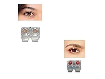 HONEY AND RED MD SPARKLE 2 PAIR MONTHLY COLOR CONTACT LENS WITH CASE, LENS HOLDER AND 60 ML SOLUTION (PACK OF 2 PAIR)