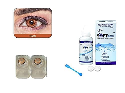 Dark Honey and Dark Hazel MD Sparkle 2 Pairs of Monthly Color Contact Lens With Case, Lens Holder and 60 ML Solution