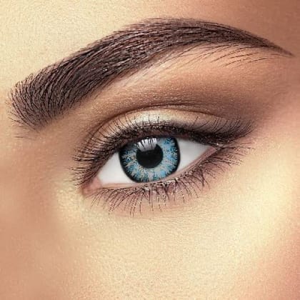 Dark Blue Tropical 1 Pair of Monthly Color Contact Lens with Case, Lens Holder and 60 ML Solution