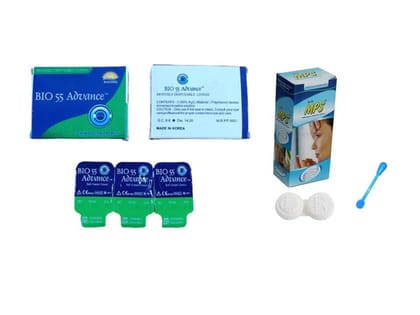 MD Bio 55 Advanced Clear Contact lenses Monthly Disposable with 80 Ml Solution, Lens Case and Lens Holder(UV Blocking, Pack of 3 Lens) MD Bio 55 Advanced Clear Contact lenses Monthly Disposable with 80 Ml Solution, Lens Case and Lens Holder(UV Blocking, Pack of 3 Lens)