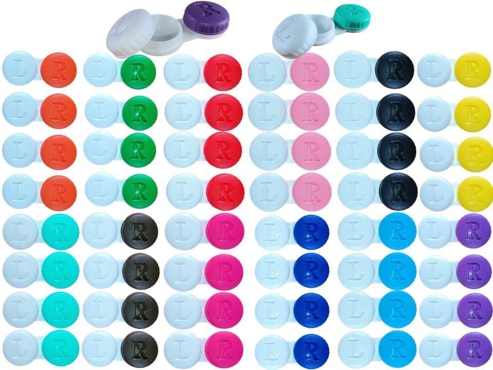 Md Multi Color New Contact Lens Case (Pack Of 50 Cases) (Plastic, Travel Accessories, Multicolor)