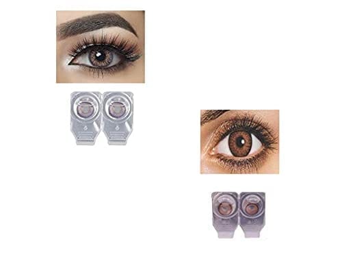 AMETHYST AND BROWN MD SPARKLE 2 PAIR MONTHLY COLOR CONTACT LENS WITH CASE, LENS HOLDER AND 60 ML SOLUTION (PACK OF 2 PAIR)