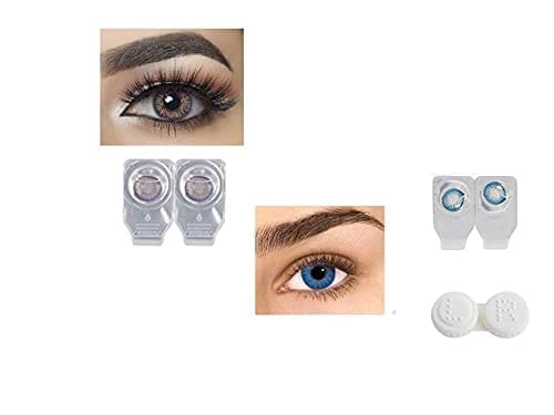 AMETHYST AND AQUA BLUE MD SPARKLE MONTHLY COLOR CONTACT LENS WITH CASE AND 60ML SOLUTION (PACK OF 2 PAIR)