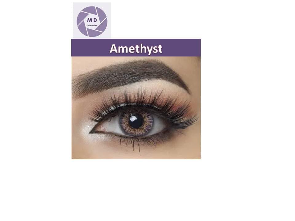 MD SPARKLE QUARTERLY AMETHYST COLOR CONTACT LENS WITH CASE AND 80ML SOLUTION (PACK OF 1 PAIR)