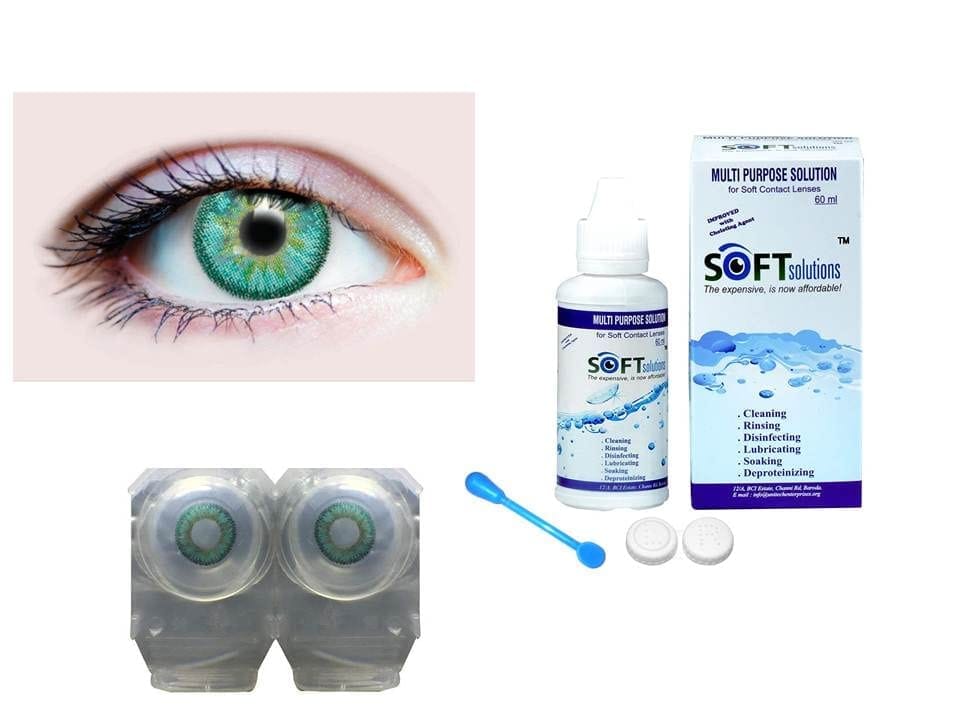 DARK TURQUOISE MD SPARKLE MONTHLY COLOR CONTACT LENS WITH CASE,LENS HOLDER AND 60ML SOLUTION (PACK OF 1 PAIR)