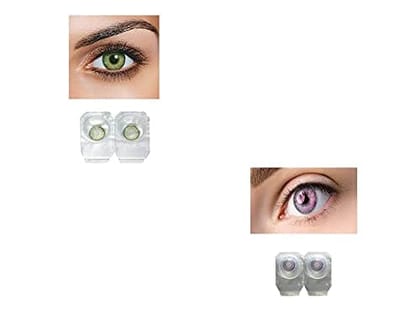 GREEN AND VIOLET MD SPARKLE 2 PAIR MONTHLY COLOR CONTACT LENS WITH CASE, LENS HOLDER AND 60 ML SOLUTION (PACK OF 2 PAIR)