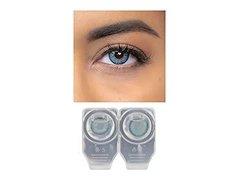 SEA BLUE MD SPARKLE MONTHLY COLOR CONTACT LENS WITH CASE,LENS HOLDER AND 60ML SOLUTION (PACK OF 1 PAIR)