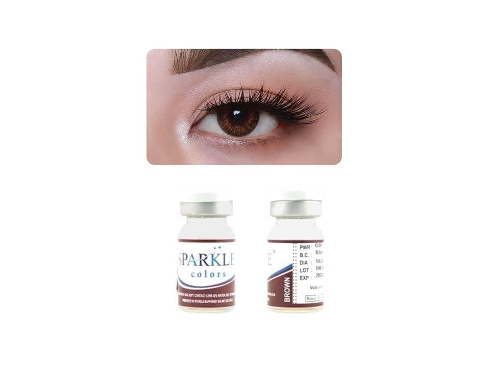 BROWN MD SPARKLE YEARLY COLOR CONTACT LENS WITH LENS CASE, 80ML SOLUTION AND LENS HOLDER (PACK OF 2 LENS)