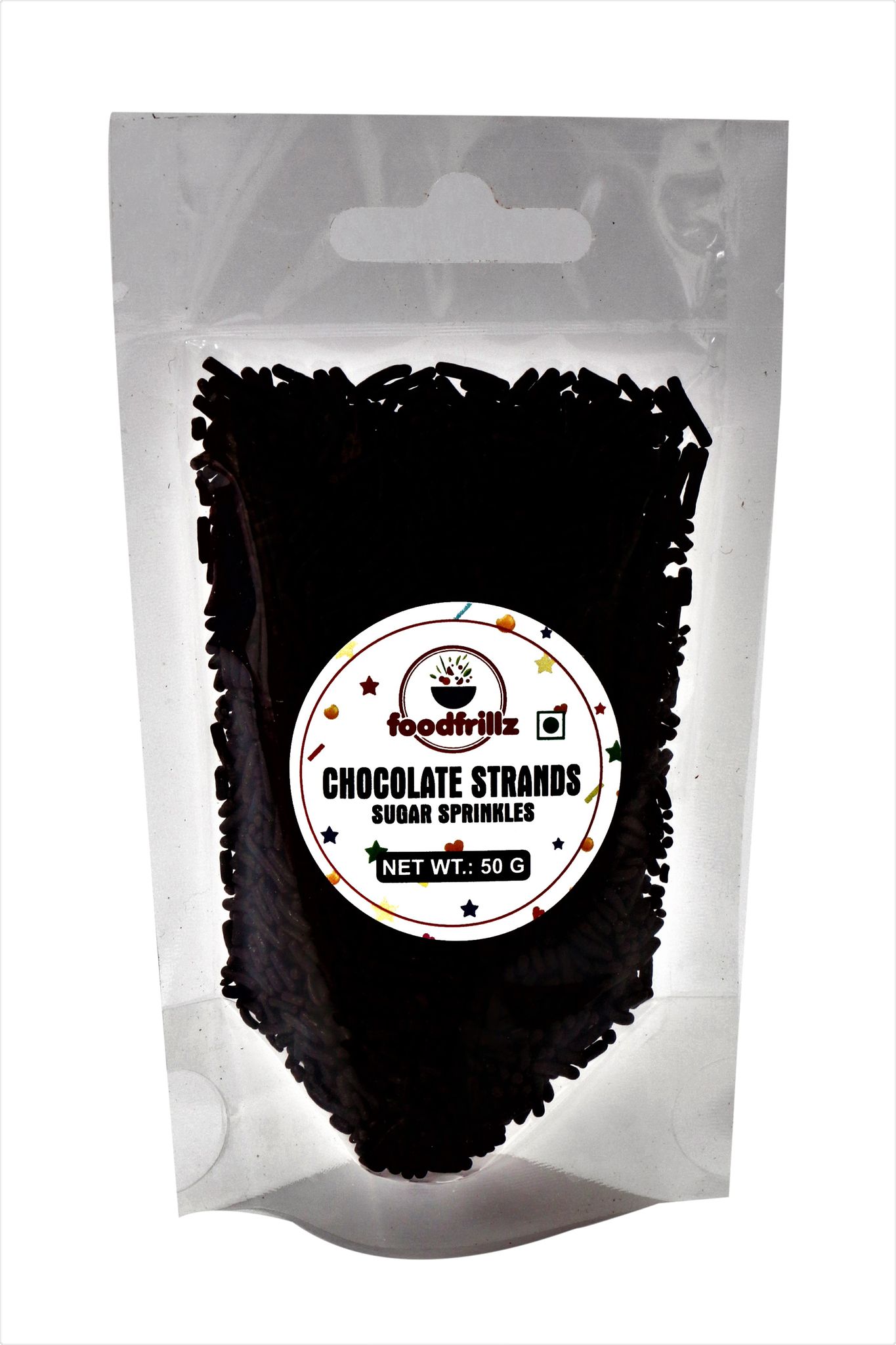 foodfrillz Chocolate Strands, 50 g Vermicelli Sprinkles for cake decoration cake toppings