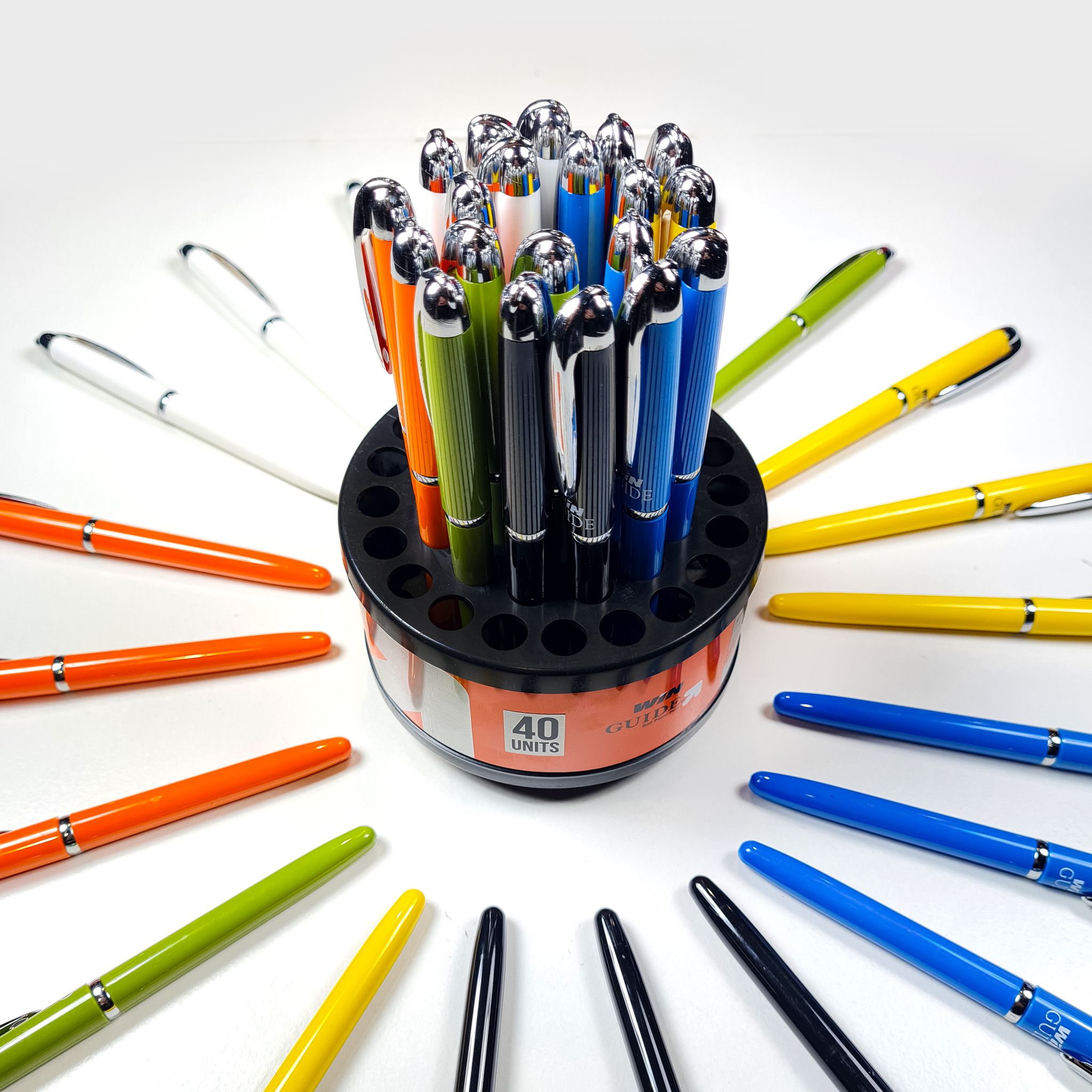 Win Guide 30 Pens 20 Blue & 10 Black | 0.6 mm Tip | Smooth Writing | Refillable Ball Pen Pack of 30, Ink Color - Blue & Black