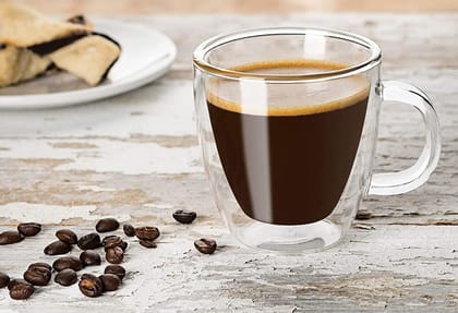 Femora Borosilicate Glass Coffee Can with Wooden Lid and Glass Straw, 500 ML, 1 pc