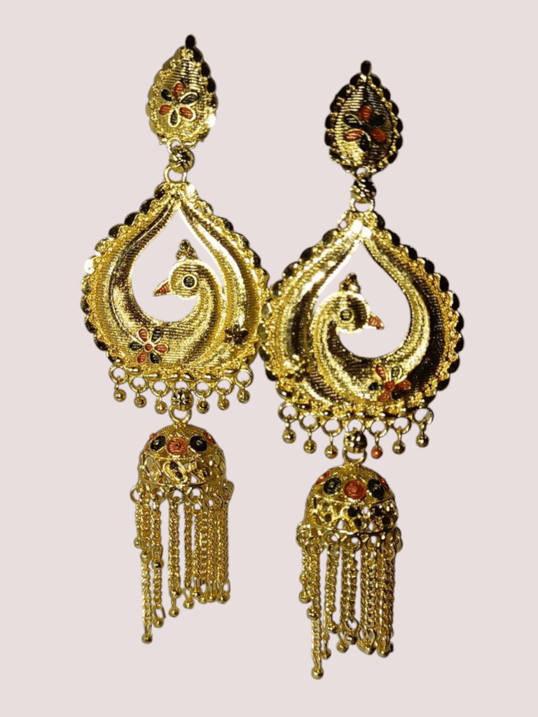 Chic Women Big Peacock Hook Jhumki Earring 2025 at ShopCircuit | ONDC