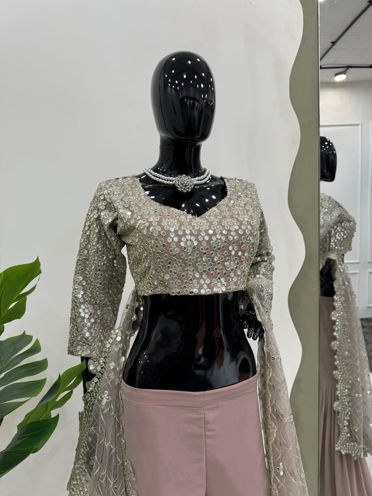 Indowestern Readymade Choli Sharara With Dupatta For Wedding Stitched Dress New Partywear