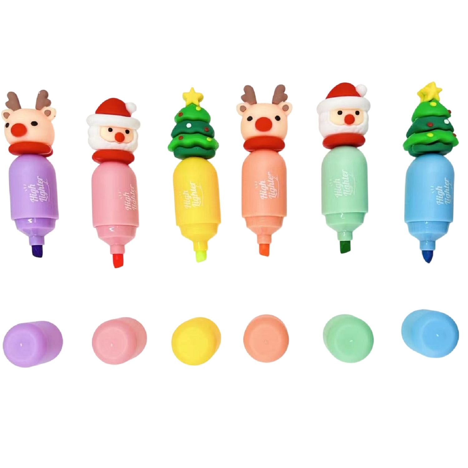 KTRS ENTERPRISE Christmas Cute Stitching Korean Highlighter Student Award Gift Color Marking Pen Kindergarten Hand Account Watercolor Pen