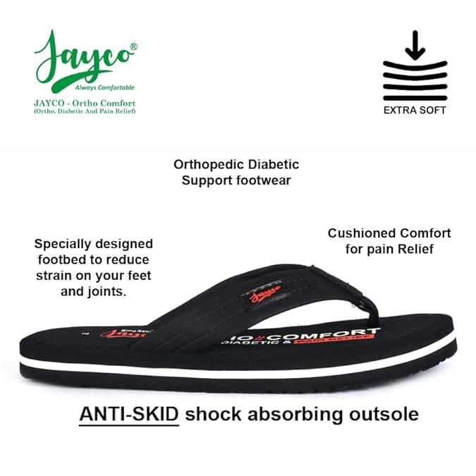 Affordable Men Jayco Extra Soft Ortho Care Diabetic & Orthopedic Slippers || Skid Resistant || L