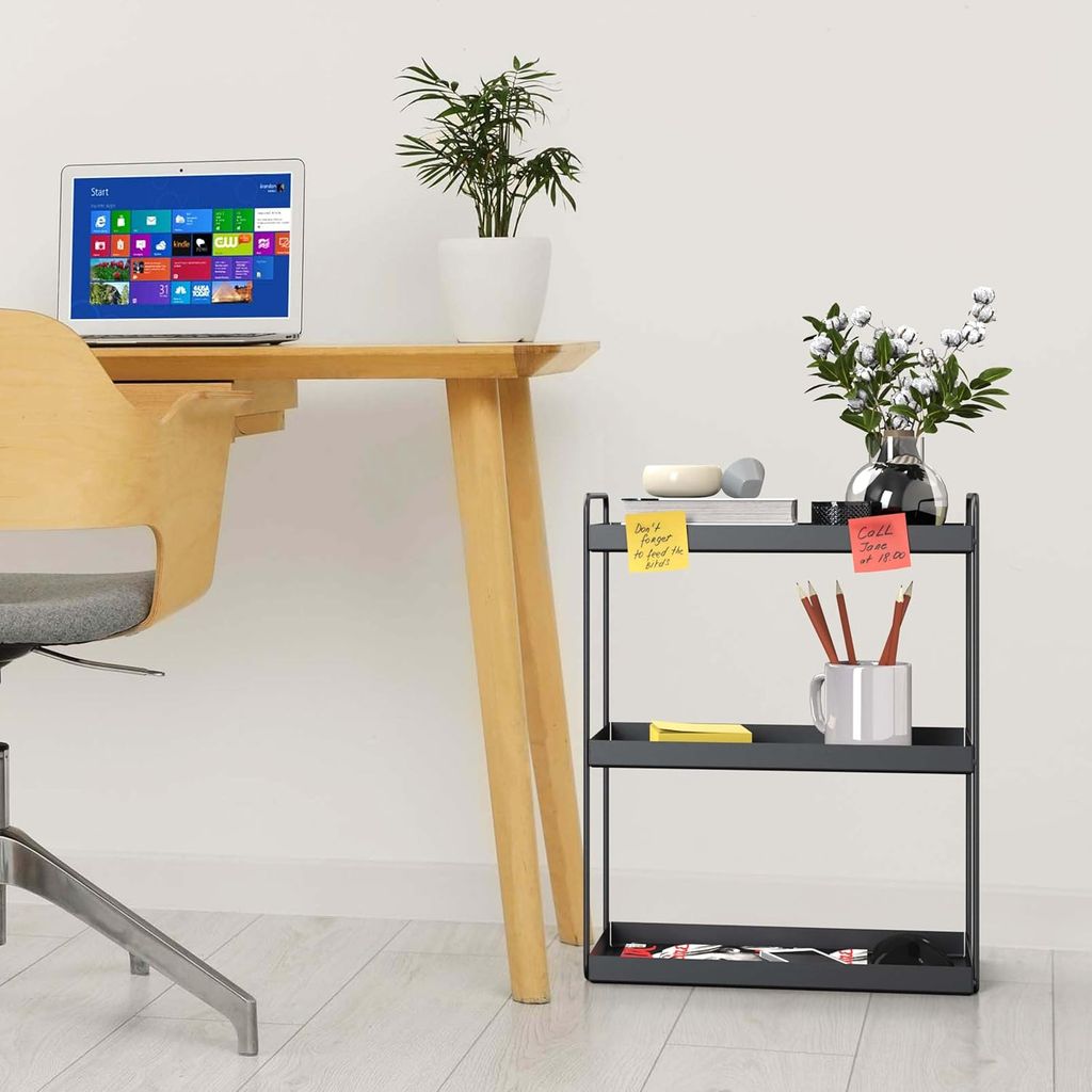  3-Tier Metal Wire Shelving Unit, Black