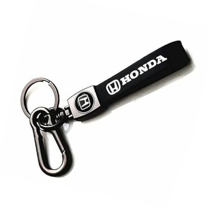 Honda Leather Keychain for Bike & Scooty (1 Black)