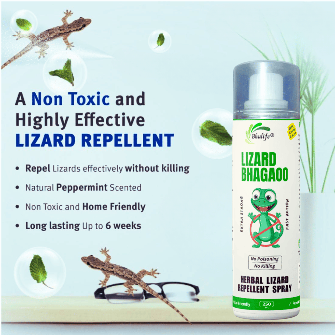 Bhulife Lizard Bhagao Spray | Herbal Lizard Repellent Spray For Home & Office | 250MLx1