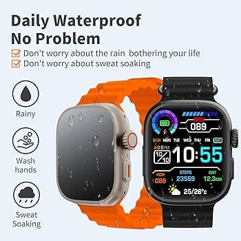 T800 Ultra Smart Watch with Beautiful Strap, Bluetooth Calling Smart Watch, 1.99" Touch Display with Fitness & Outdoor, Health & Medical Tracker, 8 Unique UI Interactions (Orange)