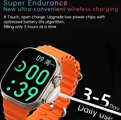 T800 Ultra Smart Watch with Beautiful Strap, Bluetooth Calling Smart Watch, 1.99" Touch Display with Fitness & Outdoor, Health & Medical Tracker, 8 Unique UI Interactions (Orange)