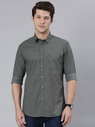 Classic Polo Men's Full Sleeve Grey Polo Neck 100% Cotton Slim Fit Shirt | SP2-CL-66 A-FS-PRT-SF