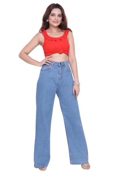 Modern Women High Waist Wideleg Jeans 2025 at ShopCircuit | ONDC