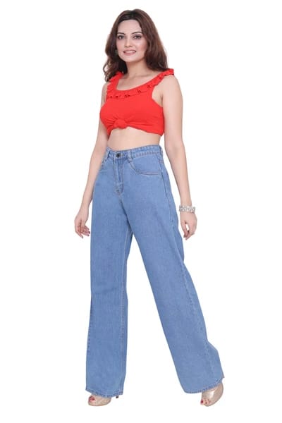 Modern Women High Waist Wideleg Jeans 2025 at ShopCircuit | ONDC