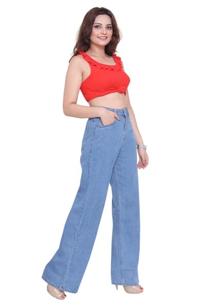 Modern Women High Waist Wideleg Jeans 2025 at ShopCircuit | ONDC