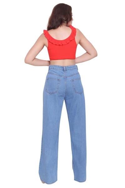 Modern Women High Waist Wideleg Jeans 2025 at ShopCircuit | ONDC