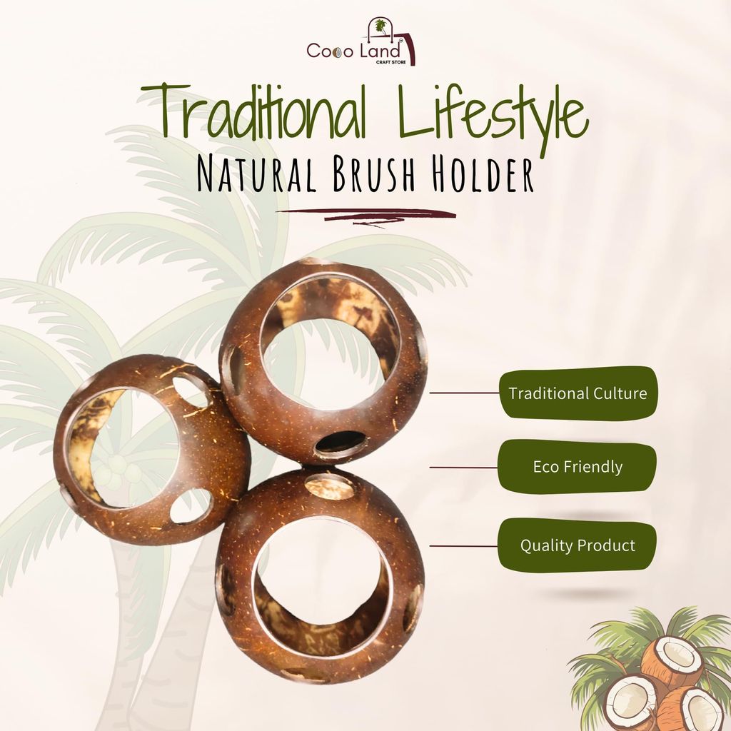 Premium Home - - and - - Decor CocoLand Coconut Shell Brush Holder 2025 at ShopCircuit | ONDC
