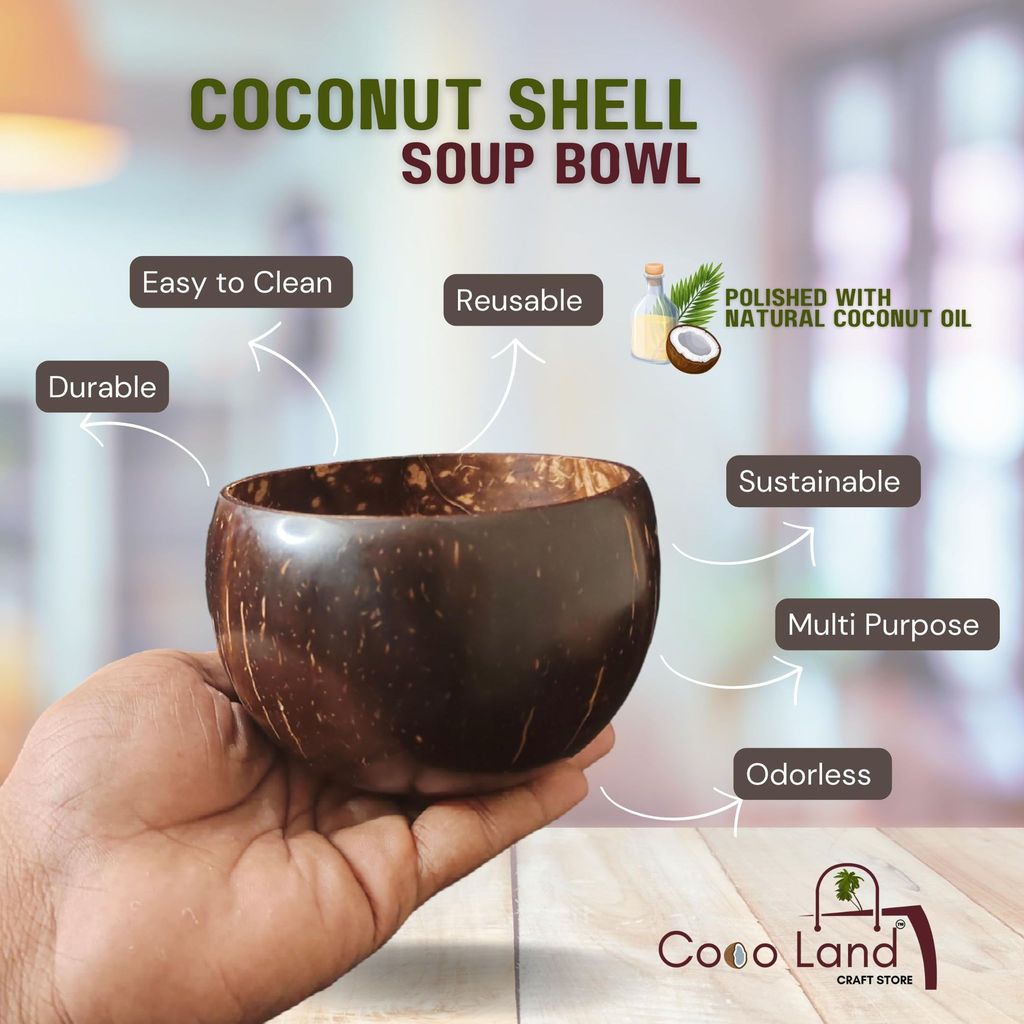 Trendy Home - - and - - Decor CocoLand Coconut Shell Soup Bowl 400 ml 2025 at ShopCircuit | ONDC