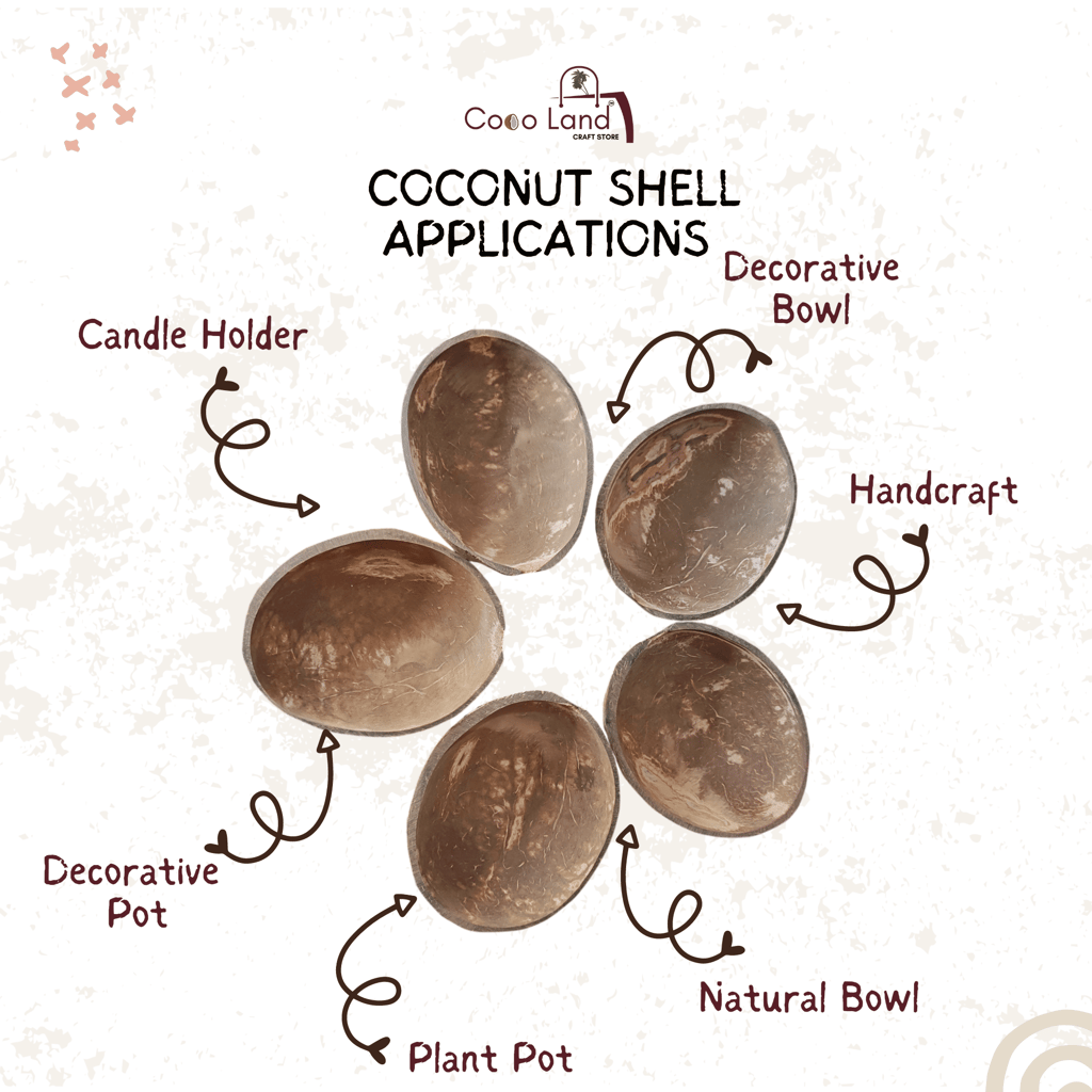 Luxurious Home - - and - - Decor Coconut Shell Finished Oval Pot (100-150-250 ml) S-M-L Size /Ca