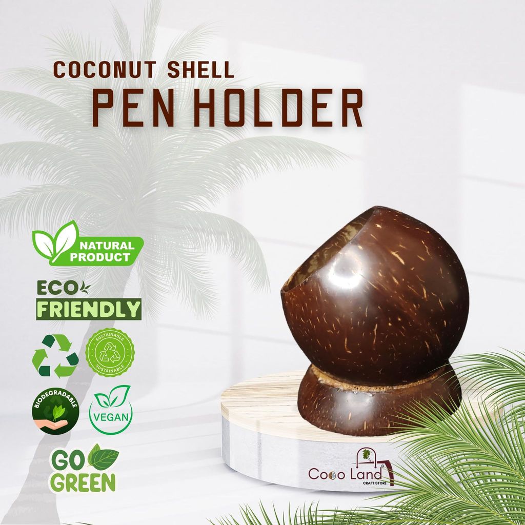 Top Home - - and - - Decor CocoLand Coconut Shell Pen Holder /Pencil Holder/ Knife Holder/ Dusk 