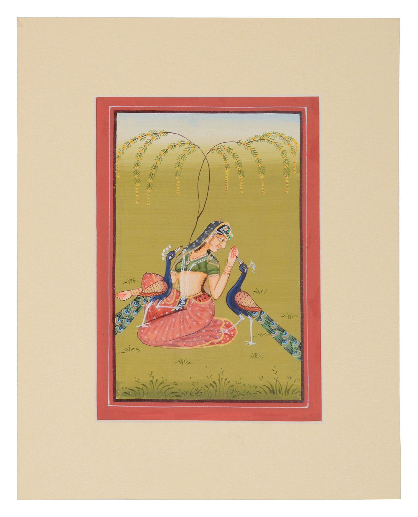 Cottage Paper Ragini Painting (18 cm x 19 cm x 2 cm)