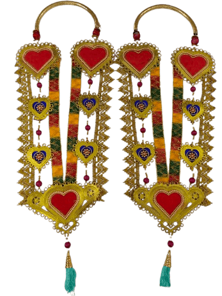 Bridal Varmala Garland for Indian Wedding in Gold and Red