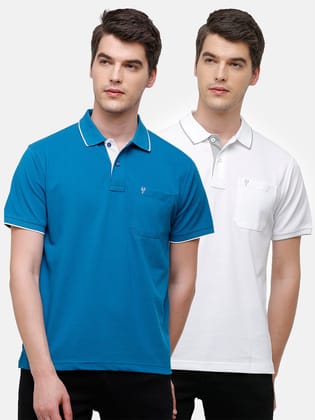 Classic Polo Men's Combo Double Pique Polo Half Sleeve Slim Fit T-Shirt Nova - Pack of 2