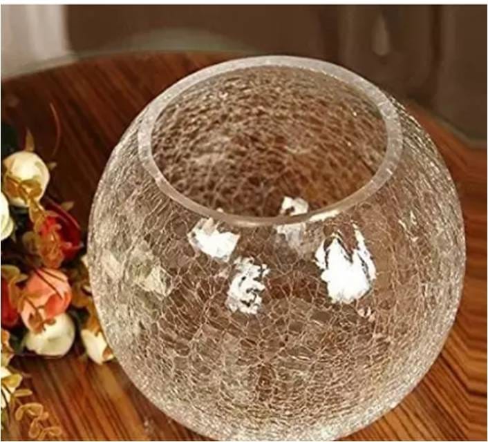 White Crackeled Candle Holders- Glass Votive Candle Holders Bulk Tealight Candle Holders Centerpieces for Spring Wedding, Birthday, Dinner Party Table Decor - Set of 2 by Marigold Stores®