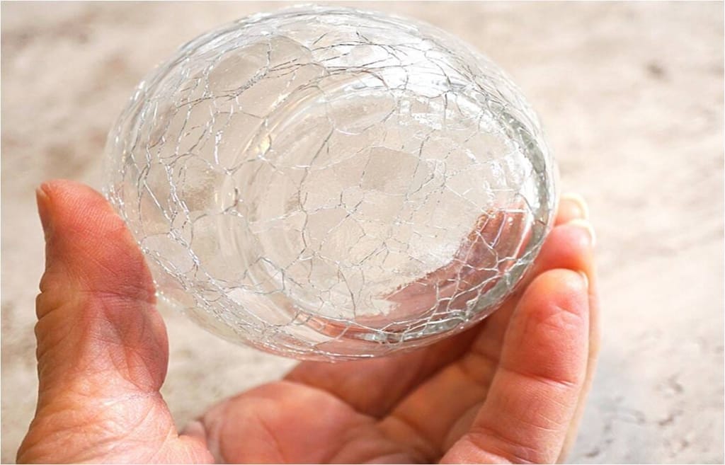 White Crackeled Candle Holders- Glass Votive Candle Holders Bulk Tealight Candle Holders Centerpieces for Spring Wedding, Birthday, Dinner Party Table Decor - Set of 2 by Marigold Stores®