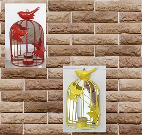 Stunning Decorative Designer Red Bird Cage Wall Art/Tealight Holder - by Marigold Stores®
